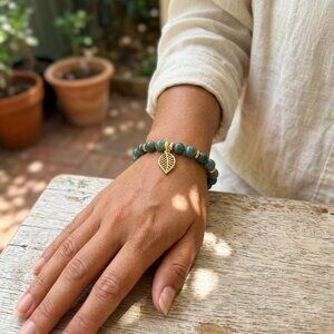 Designs by Forte Handcrafted Forest Leaf Stretch Bracelet